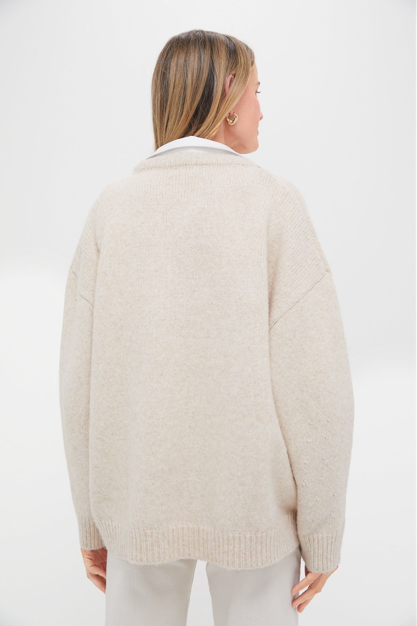Oatmeal Removable Collar Dickey Sweater