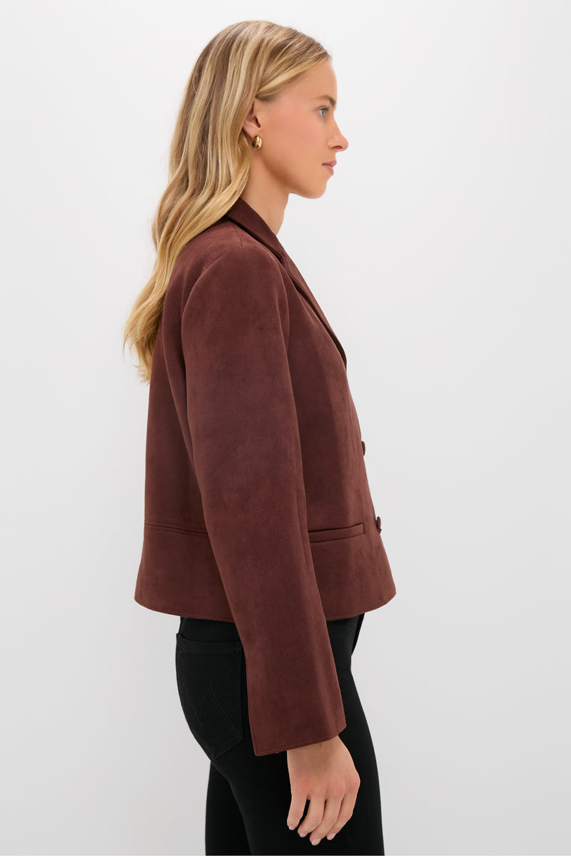 Deep Mocha Vegan Suede Zaria Jacket