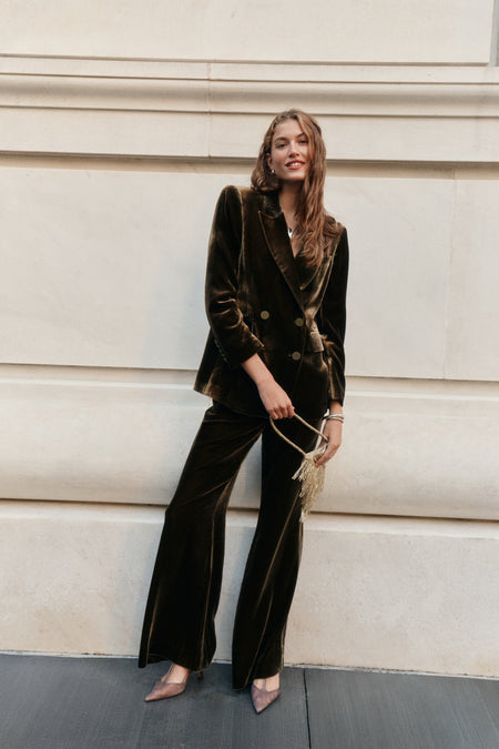 Olive Velvet Diana Blazer