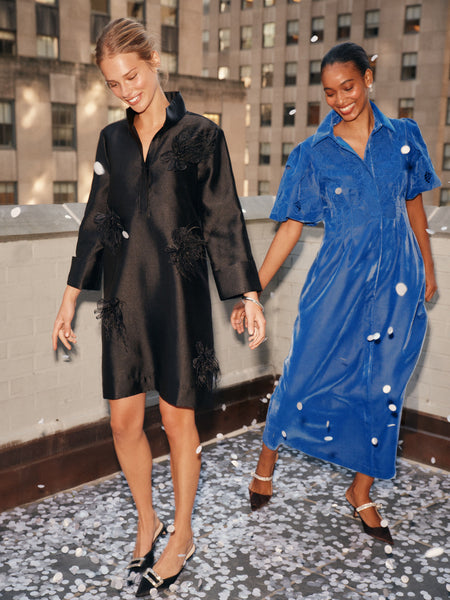 Blue Fog Velvet Lace Delaney Dress