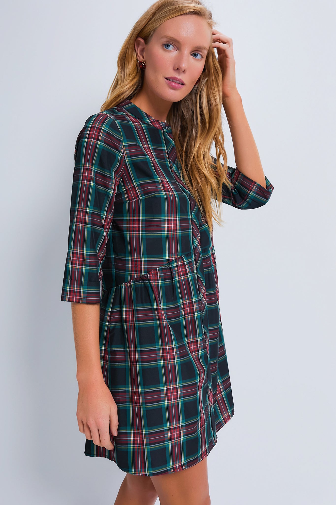 Highland Tartan Royal Shirt Dress