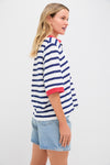 Navy Thin Stripe Polo