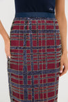 Sequin Plaid Belmont Pencil Skirt