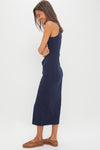 Navy Magna Twisted Tank Midi