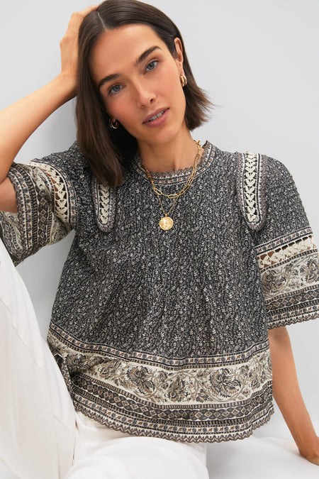 Multi Palma Print Short Sleeve Top