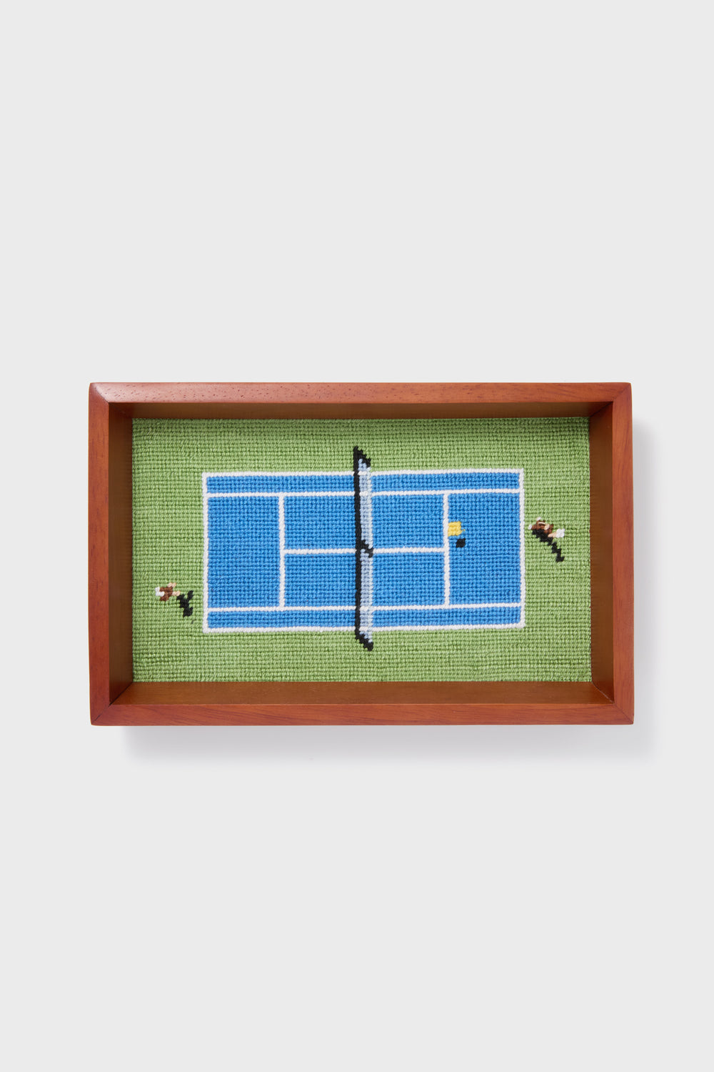 Tennis Overhead Needlepoint Valet Tray