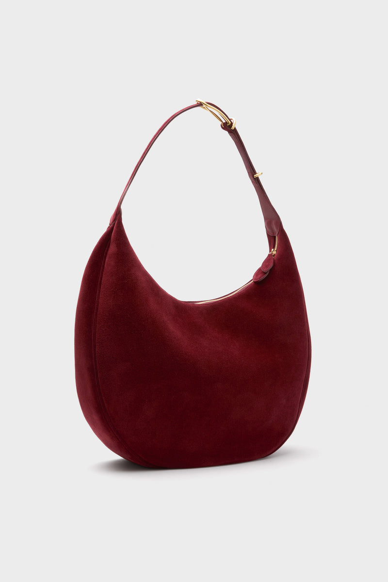 Maroon Suede Moon Hobo