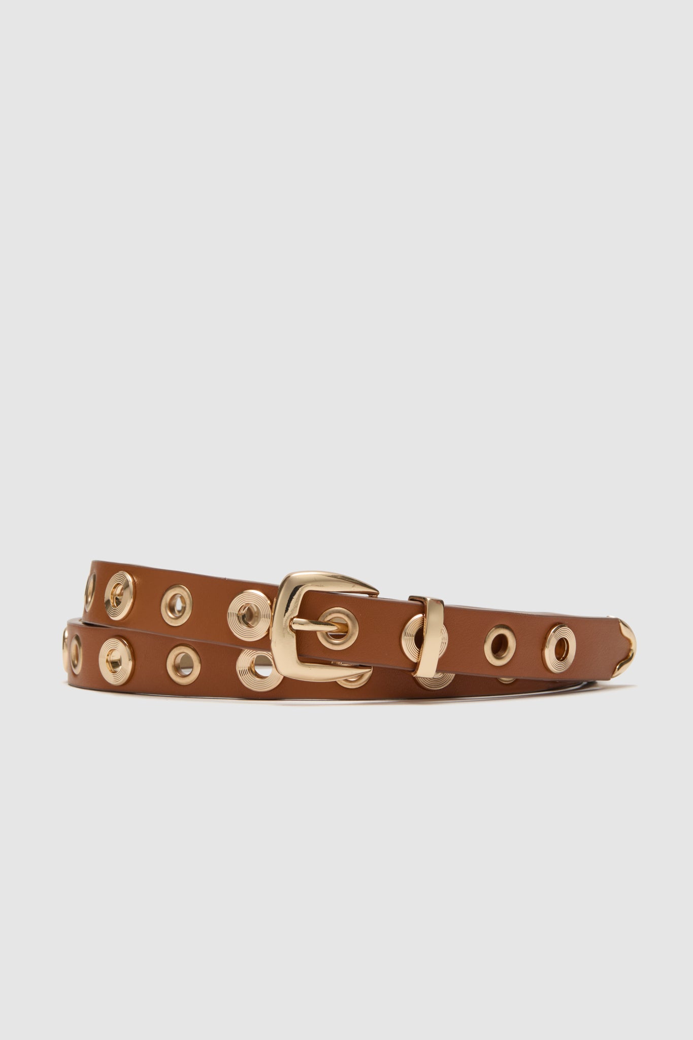 Brown Rivet Studded Belt | Petit Moments