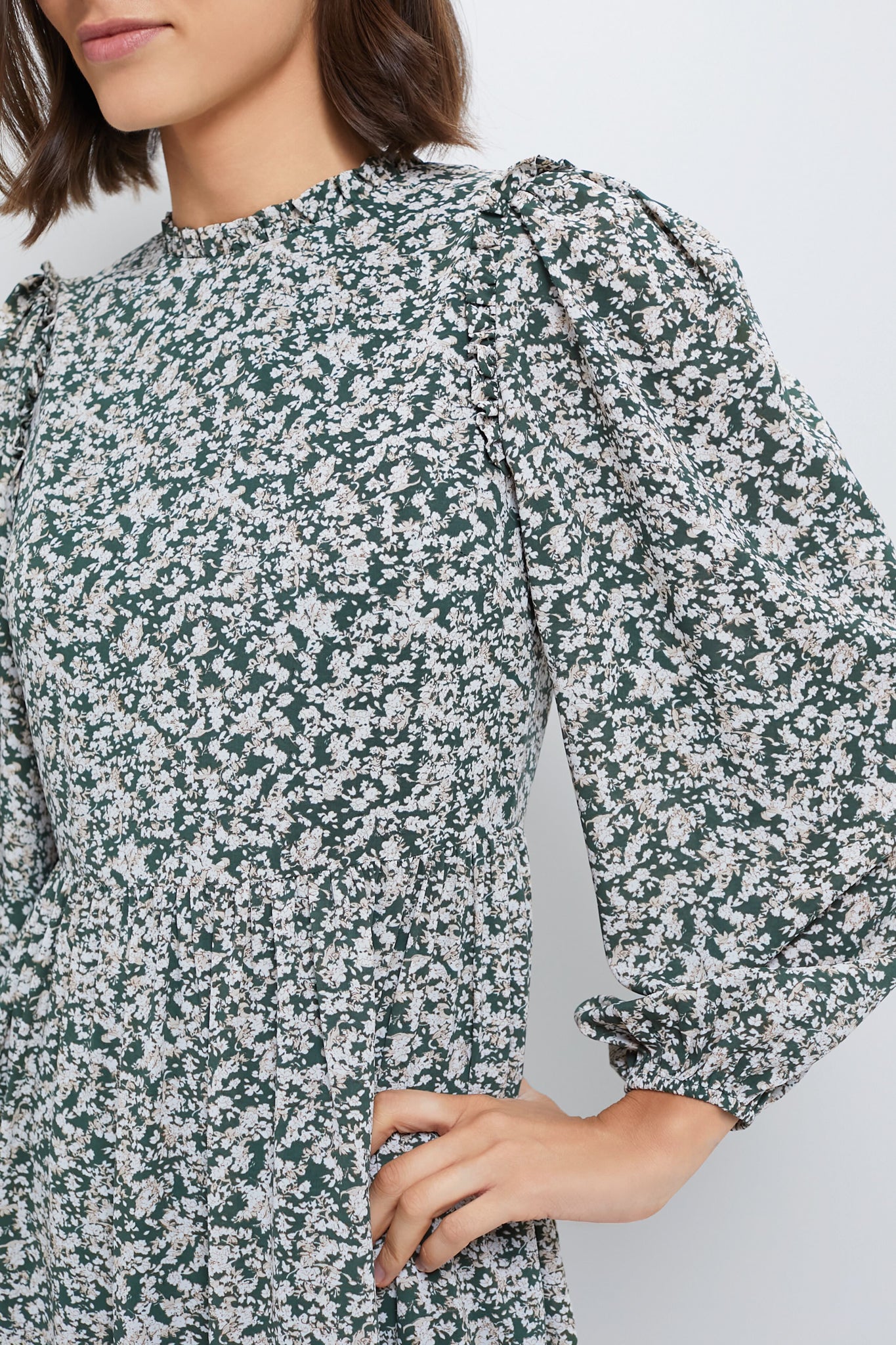 Green Floral Jesse Midi Dress