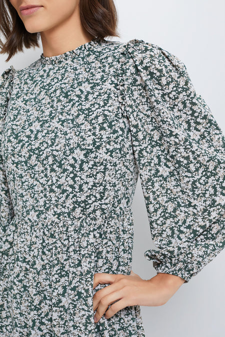 Green Floral Jesse Midi Dress