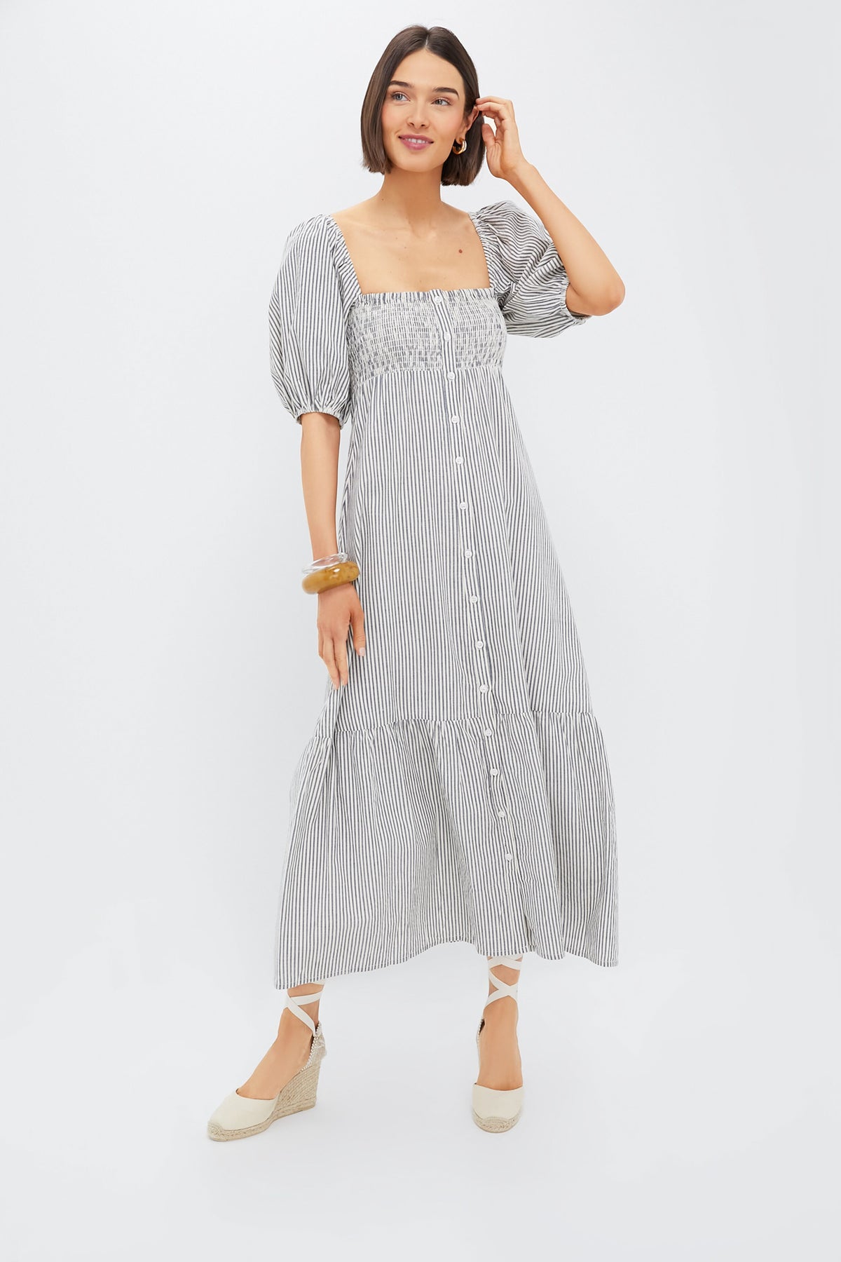 Newburyport Stripe Santiago 3 Shortsleeve Maxi Dress