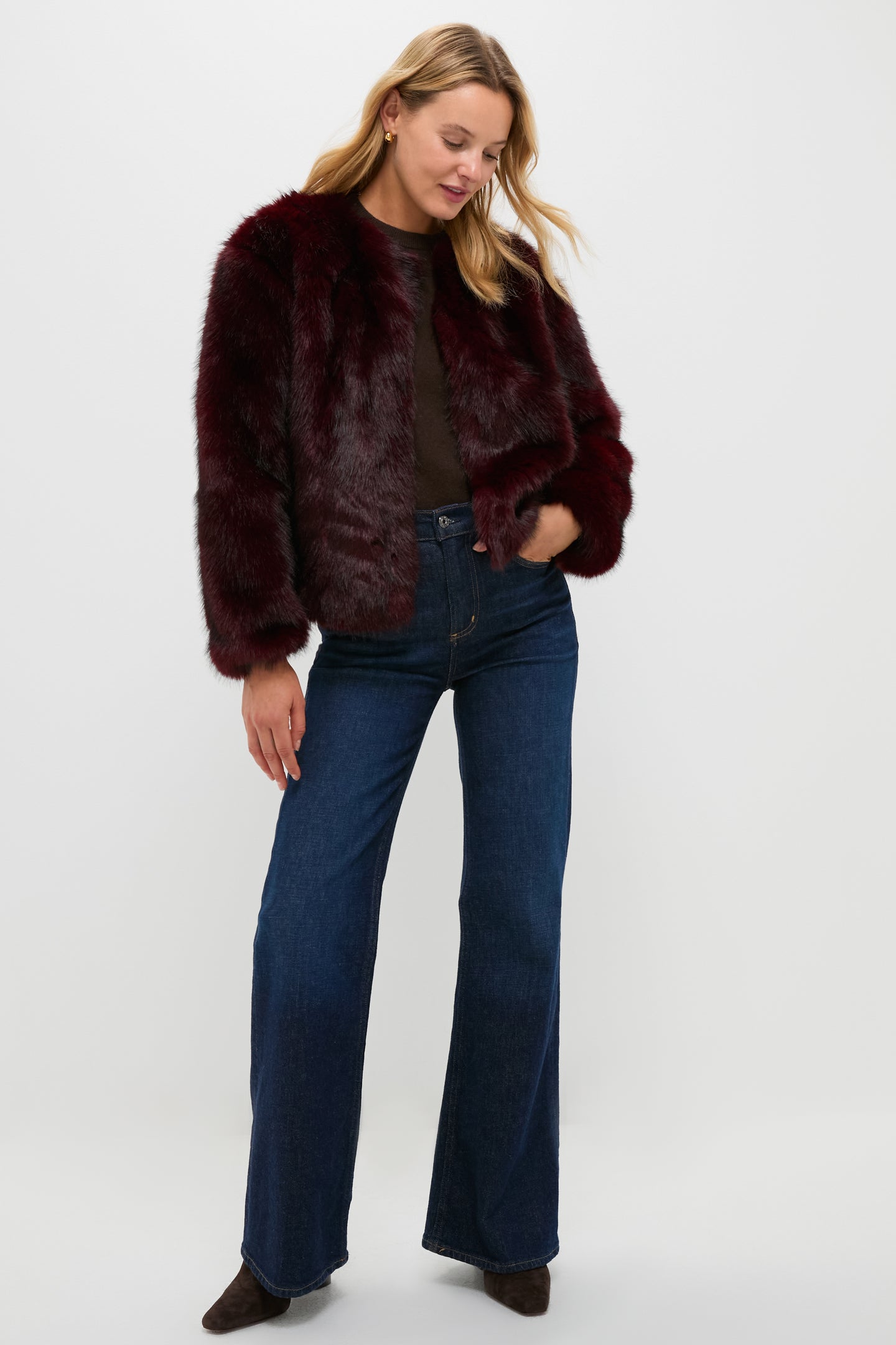 Merlot Faux Fur Bruno Jacket