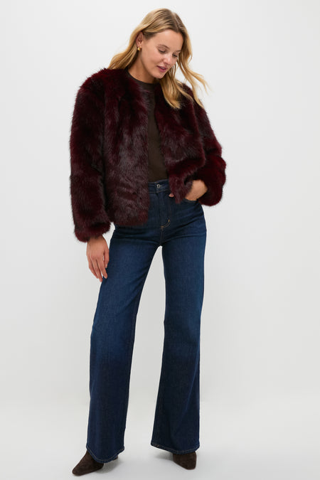 Merlot Faux Fur Bruno Jacket
