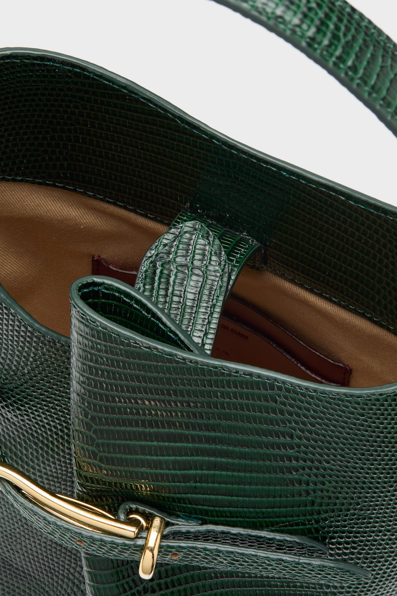 Emerald Mini Belted Bucket Bag