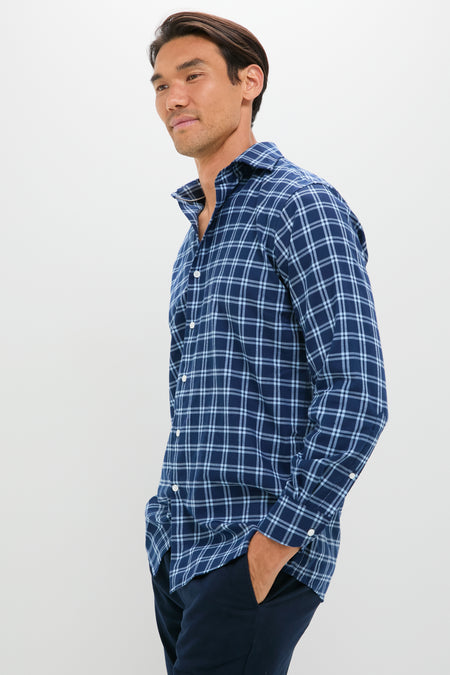 Navy Mystic Performance Flannel Sport Shirt