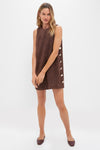 Chocolate Faux Suede Button Bitsy Dress