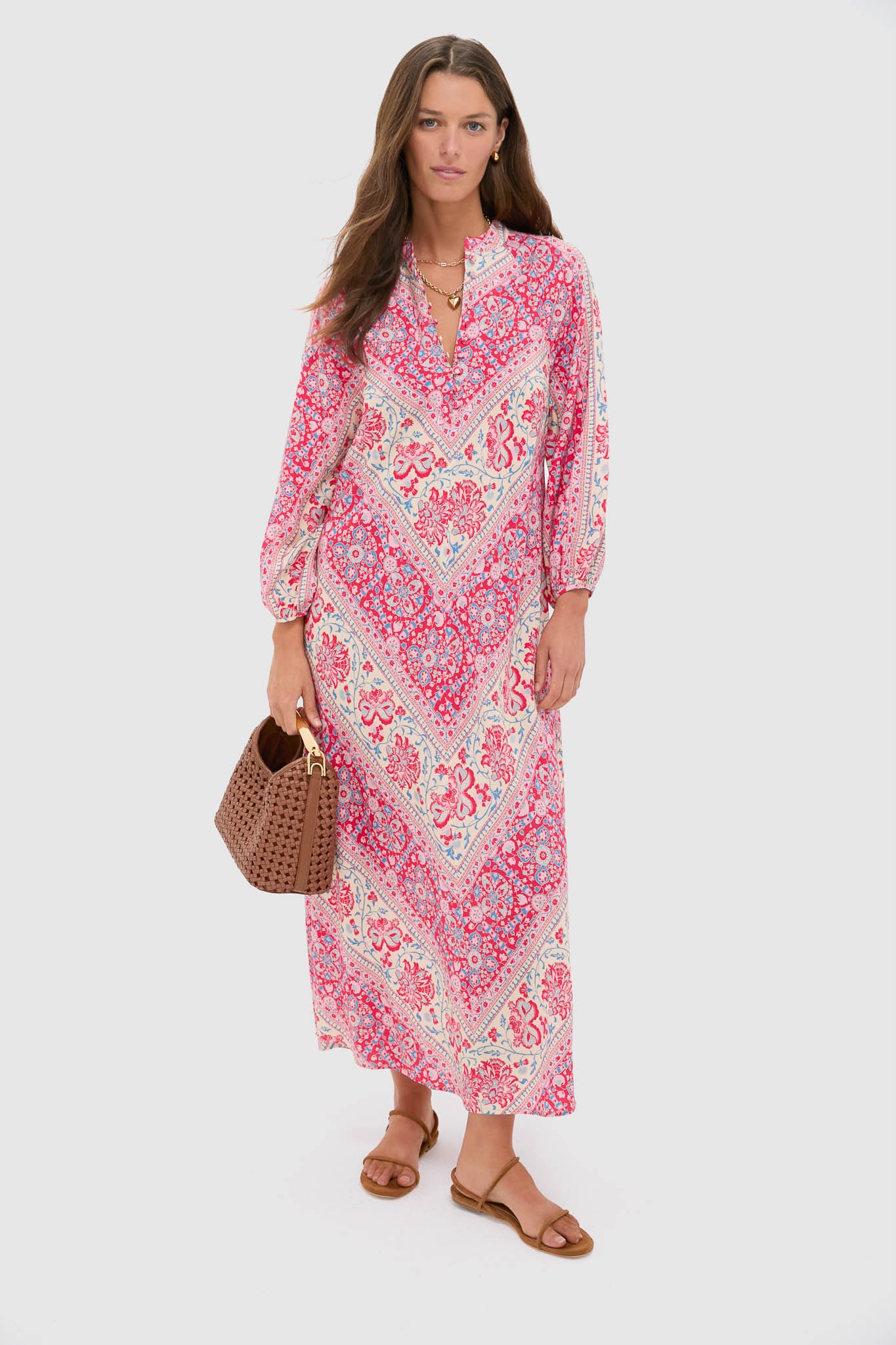 Tuckernuck Cerise Chevron Maryse Caftan Cerise Chevron / XXXL
