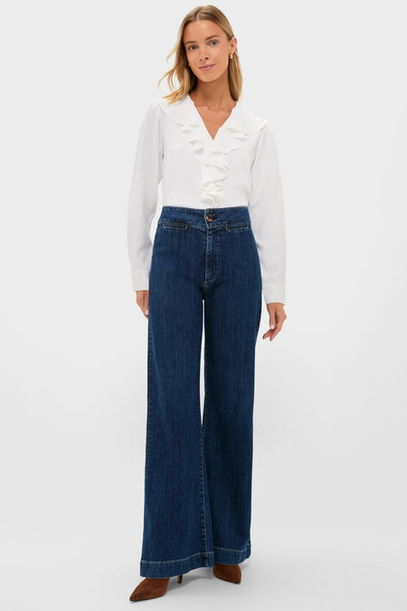 Coconut Ruffle Eileen Button Down Shirt