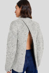 Paloma Melange Chunky Marled Handknit Open Back Pullover