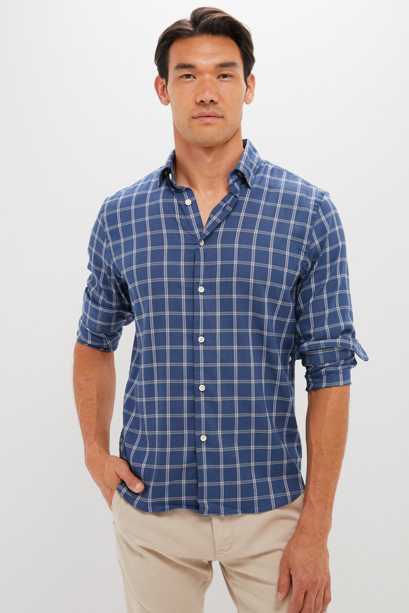 Midnight Cloud Plaid Movement Monterrey Shirt