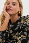 Black Multi Floral Sophia Mini Dress