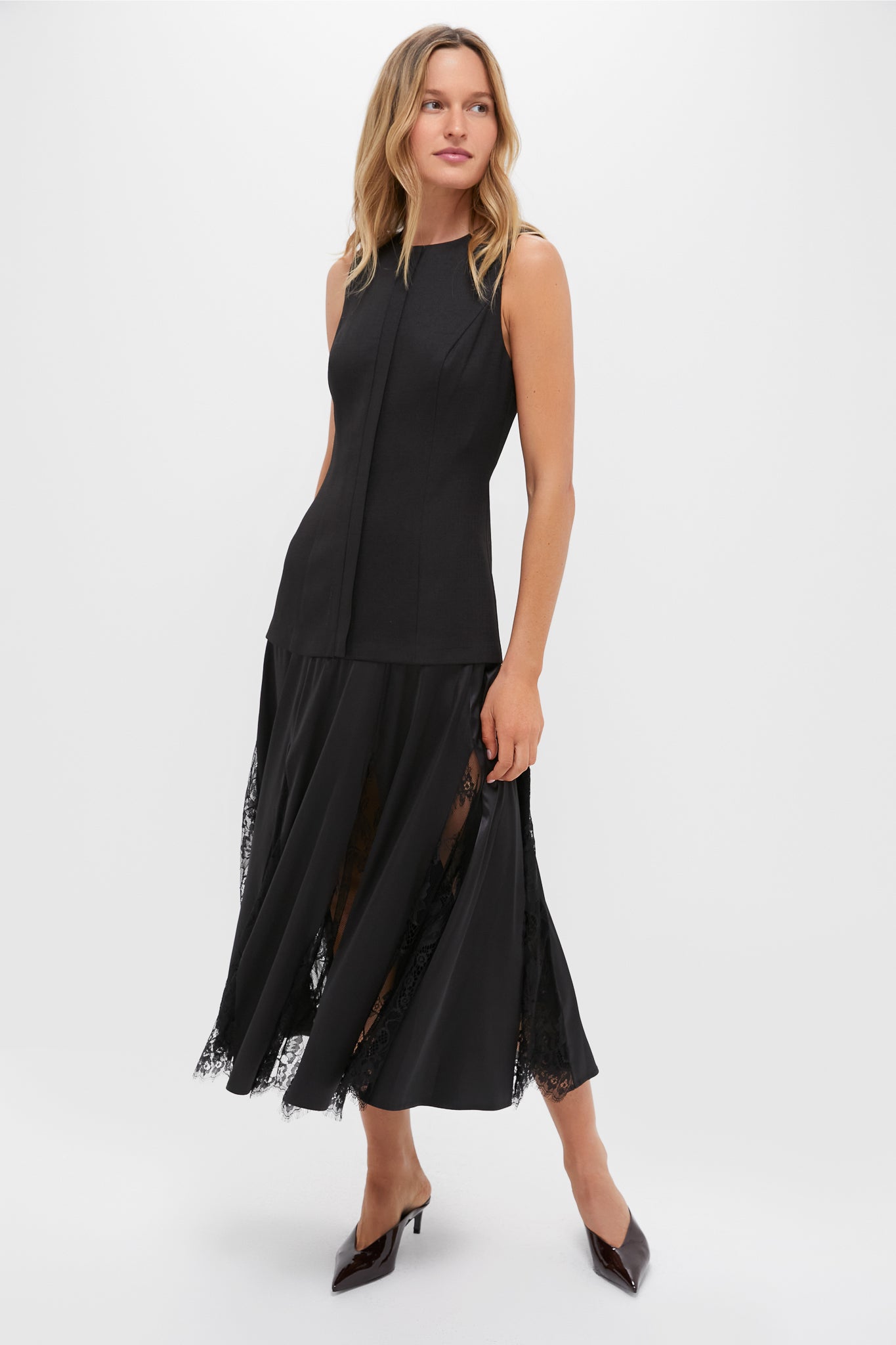 Hyacinth House Black Mixed-Media Coco Maxi Dress Black / XXS Hyacinth House Black Mixed-Media Coco Maxi Dress Black / XXS