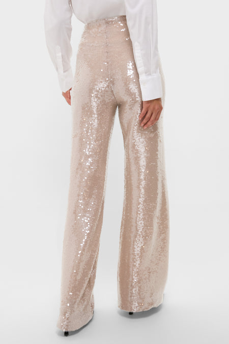 Champagne Sequin Tatum Pants