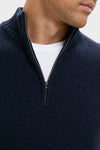 Navy Cashmere Knit Quarter-Zip