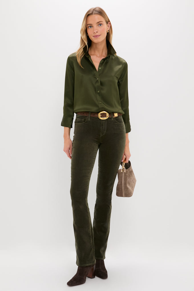 Deep Olive Dani 3/4 Sleeve Blouse