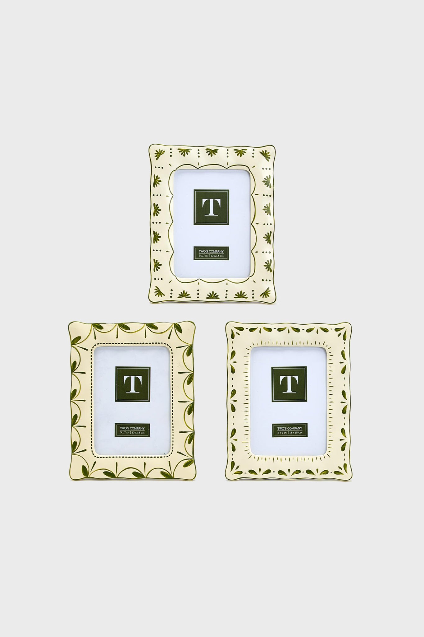 Sculpt and Scallop Hand-Painted 5x7 Photo Frame Assorted 3 Designs