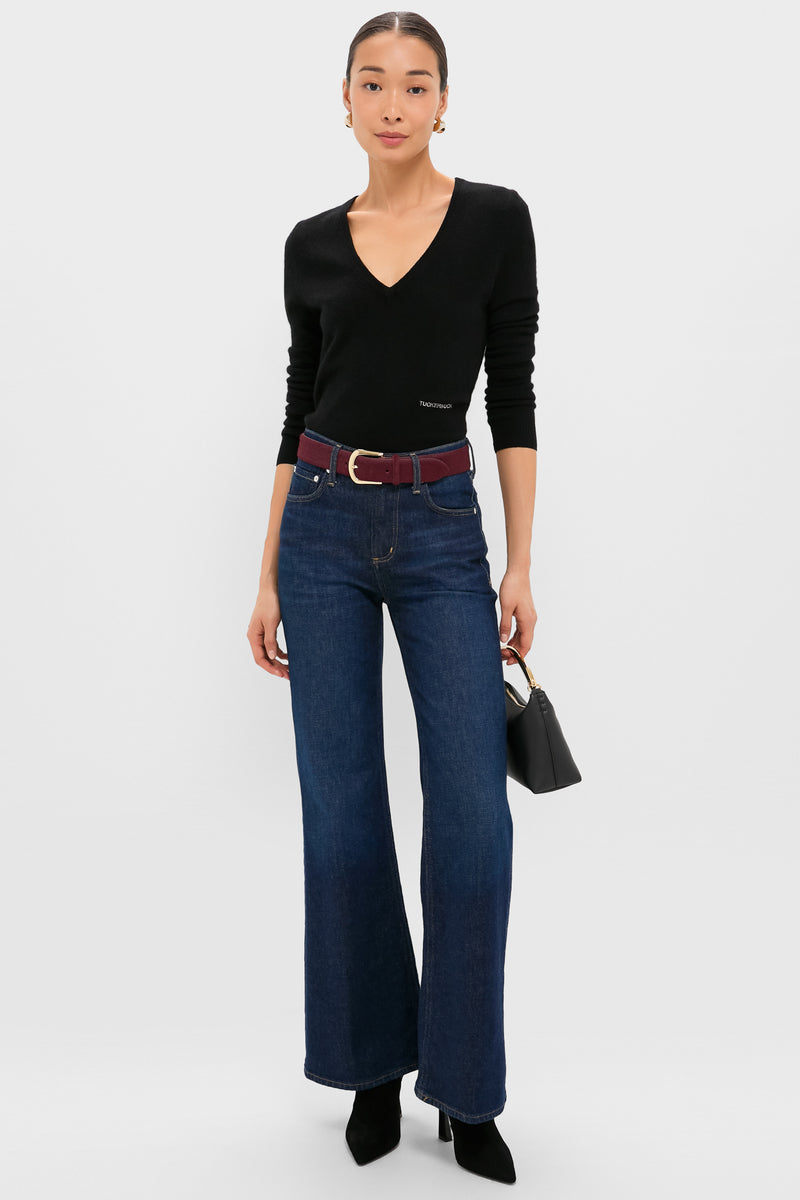 Black Cashmere V-Neck Sweater