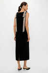 Black Velvet Embellished Viola Dress