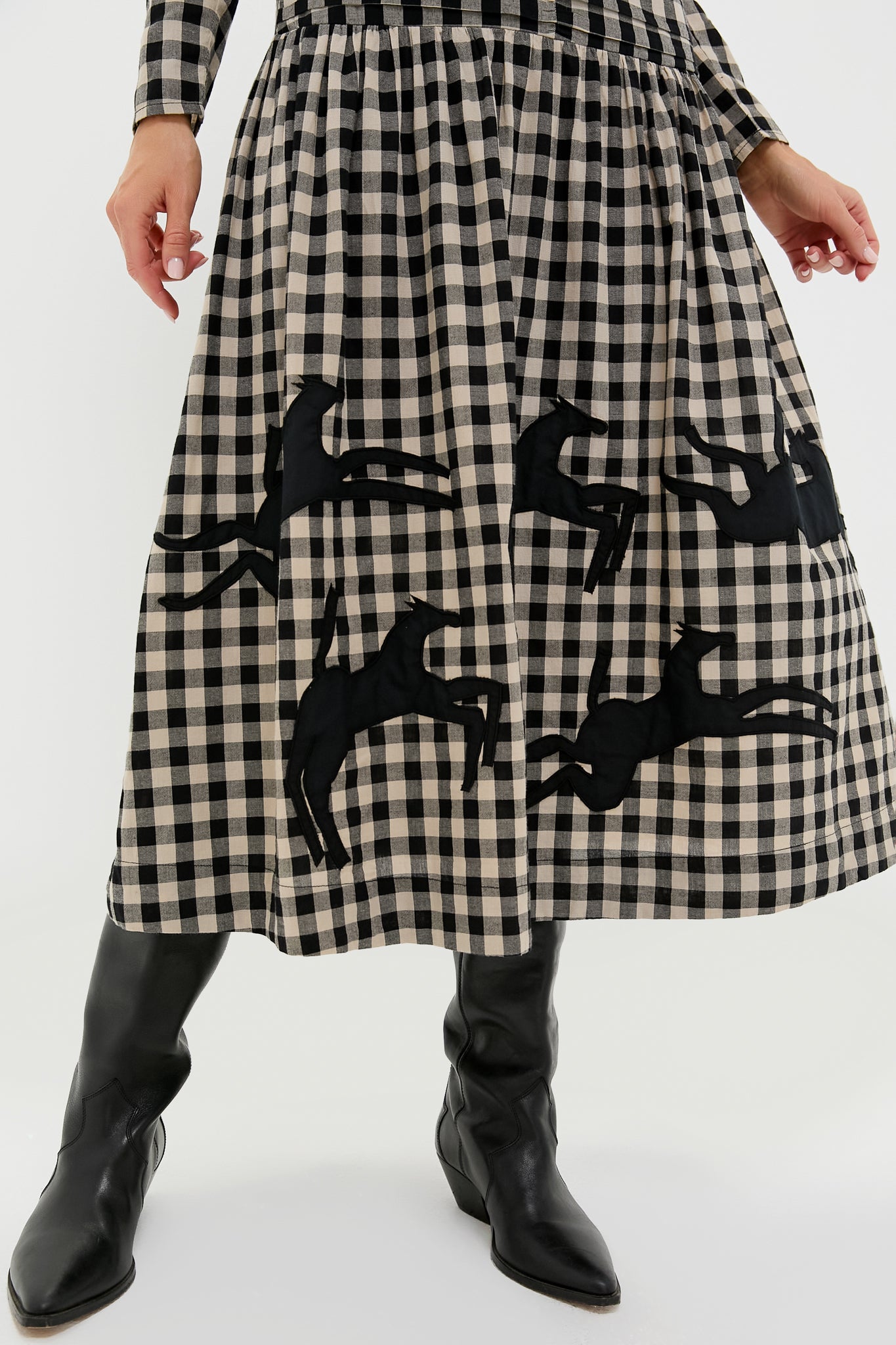 Black Plaid Malika Midi Dress | Carolina K. Black Plaid Malika Midi Dress | Carolina K.