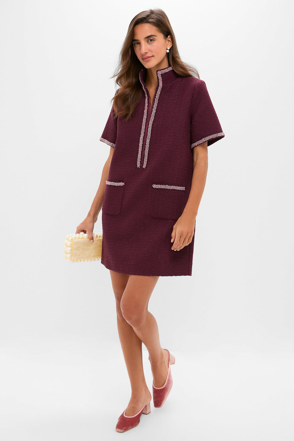 Winetasting Tweed Embellished Ophelia Dress | Pomander Place Winetasting Tweed Embellished Ophelia Dress | Pomander Place