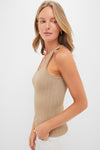 Gold Metallic Knit Ari Tank