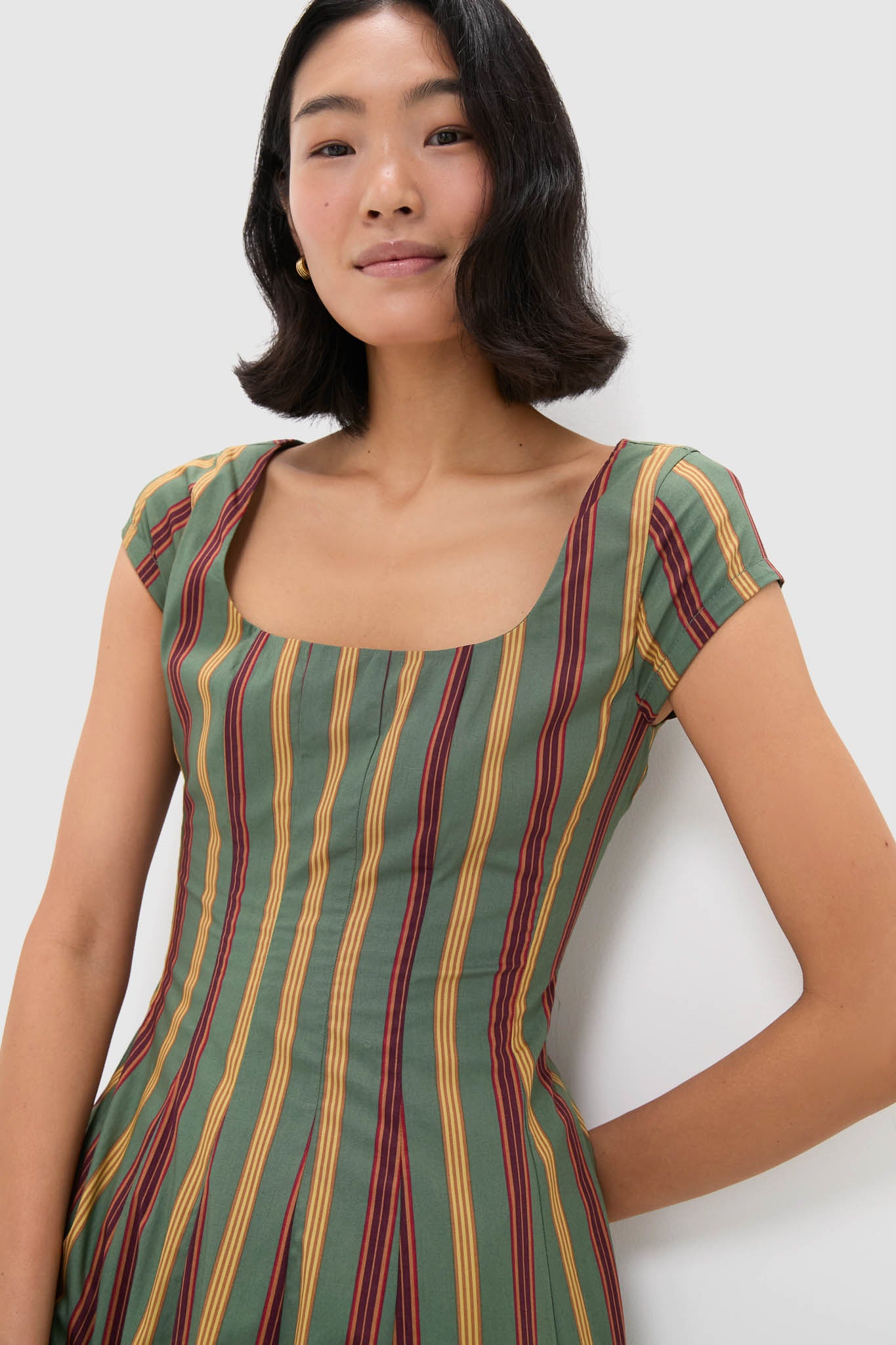 ヌキテパ ／Stripe Cutwork Short Sleeve Dress ヌキテパ ／Stripe Cutwork Short Sleeve Dress 半袖