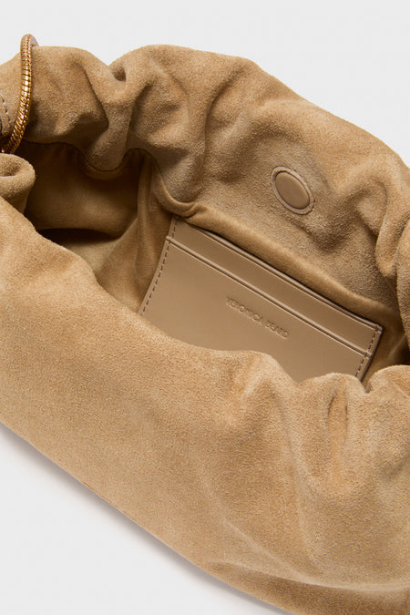 Latte Small Suede Stash Crossbody
