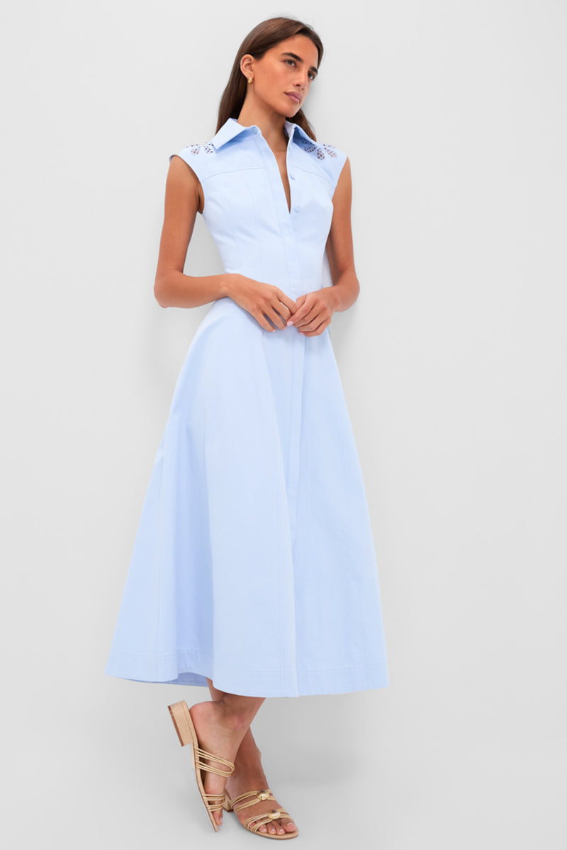 Mist Blue Franca Midi Dress