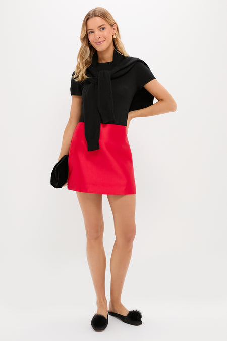 Red Dupioni Opal Skirt