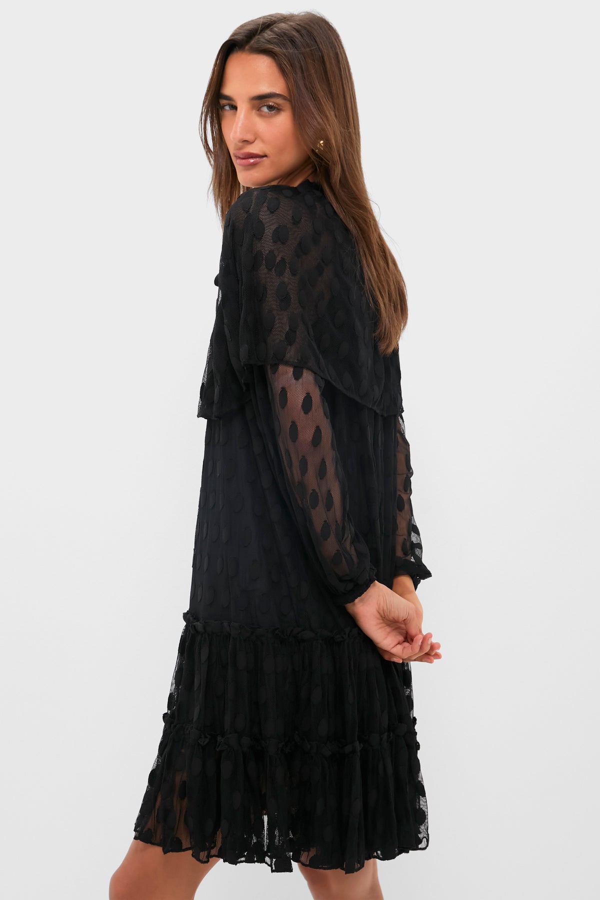 Noir Audette Lace Long Sleeve Mini Dress
