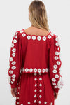 Red Catrine Applique Long Sleeve Top