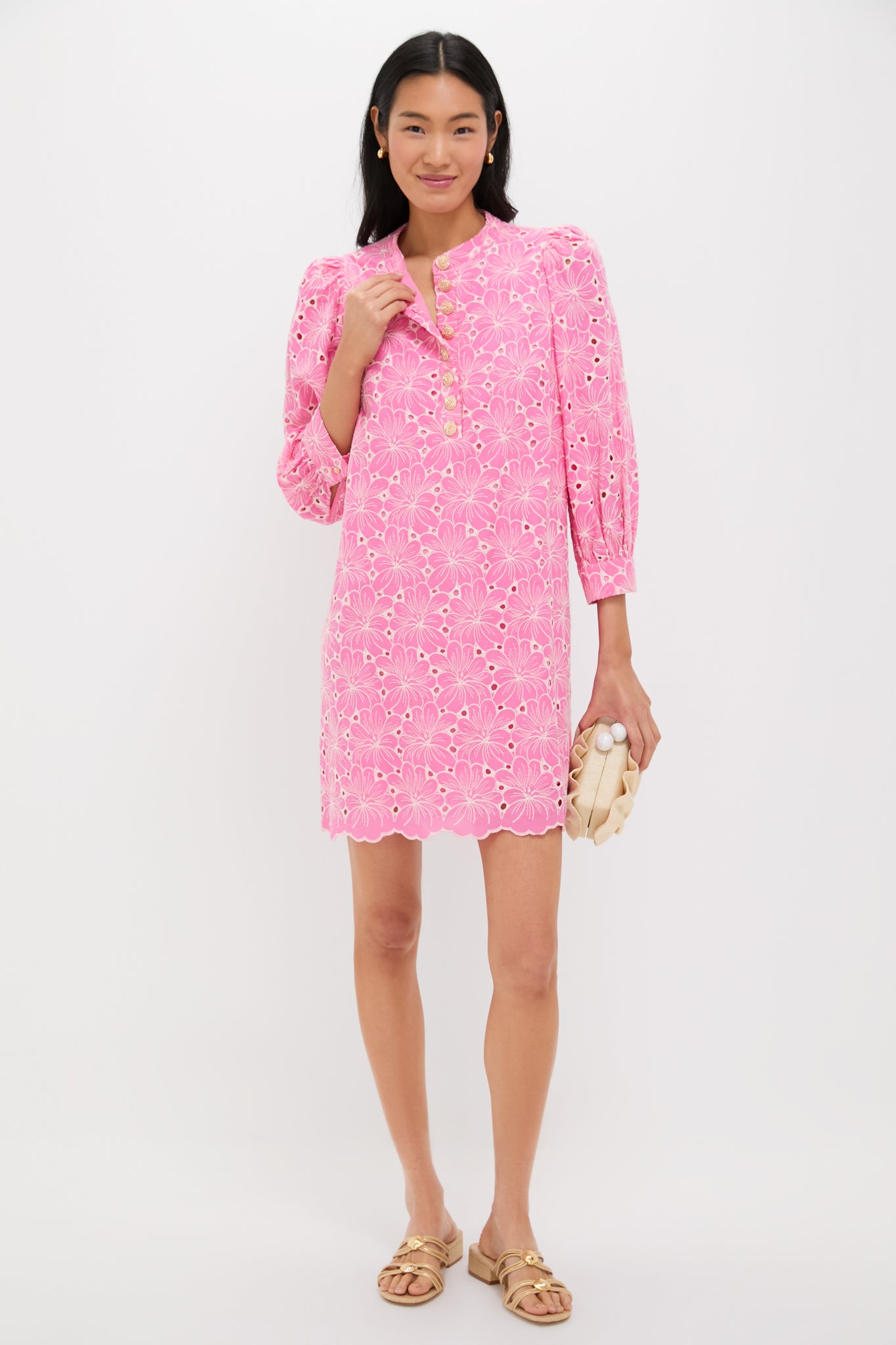 Pink Floral Eyelet Samantha Dress
