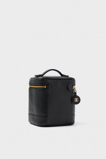 CHANEL Black Coco Mark Hand Vanity Bag