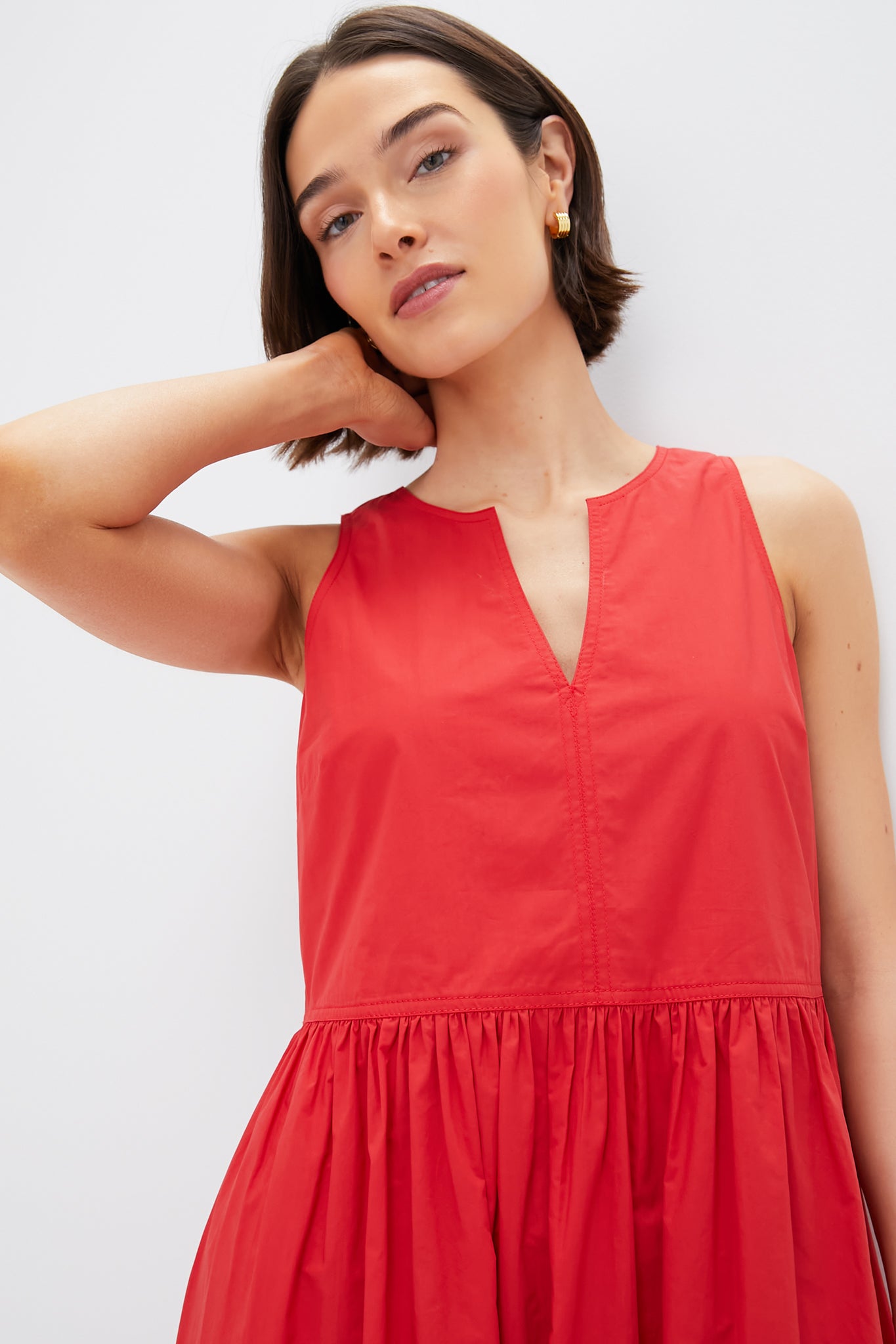 Poppy and Coral Colorblock Cotton Elsie Dress