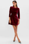 Red Velvet Silk Haley Dress