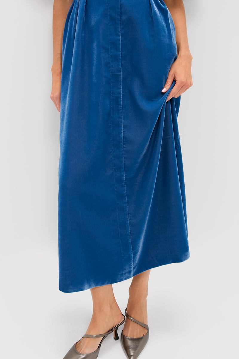 Blue Fog Velvet Lace Delaney Dress