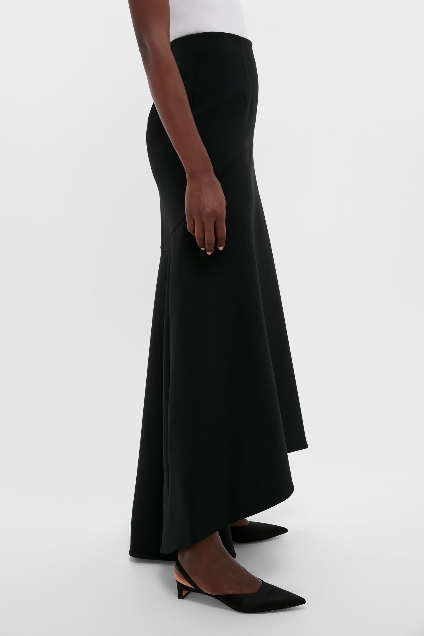 Black Synan Birdseye Suiting Maxi Skirt