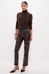 Deep Brown Recycled Leather Bruno Pant