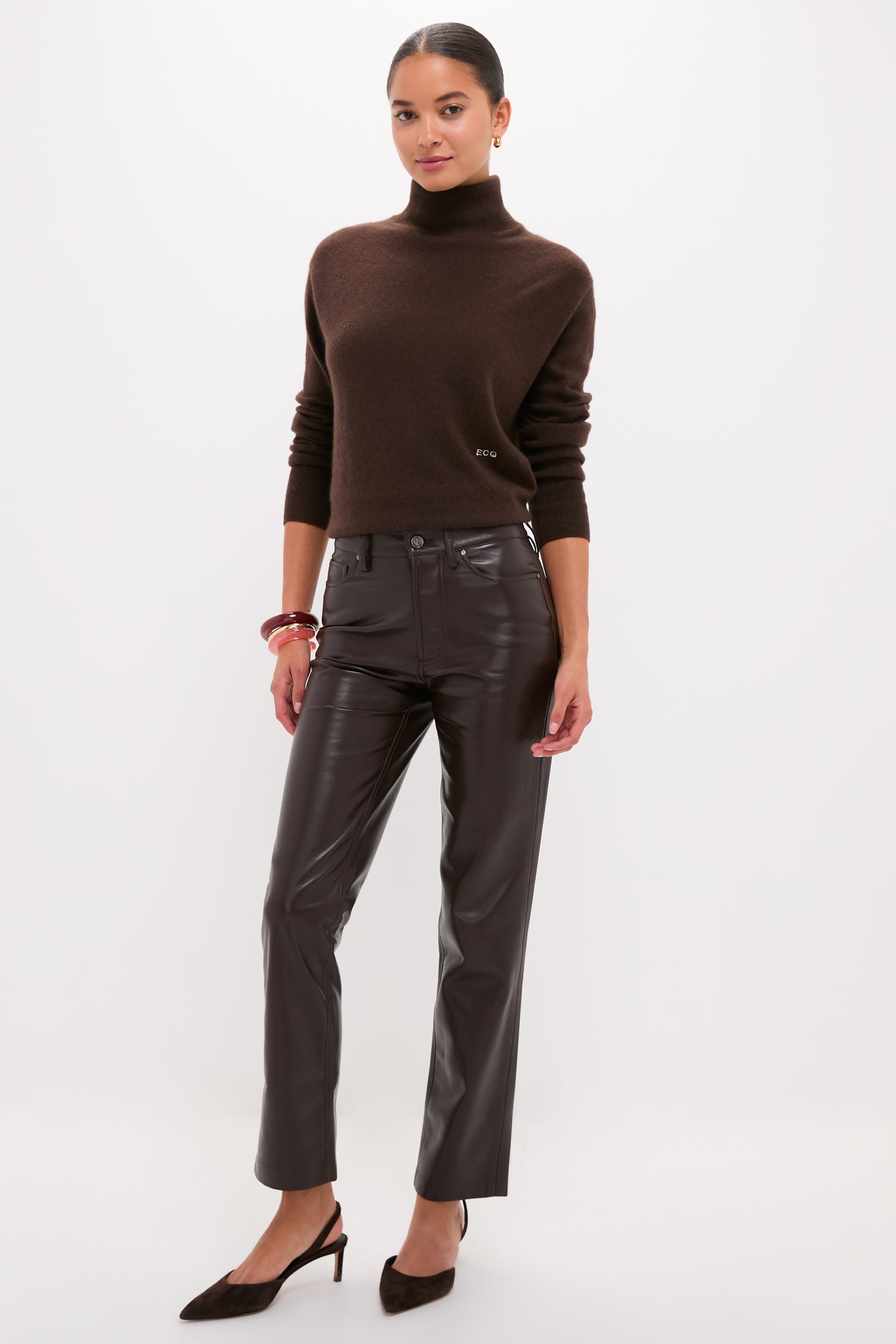Deep Brown Recycled Leather Bruno Pant