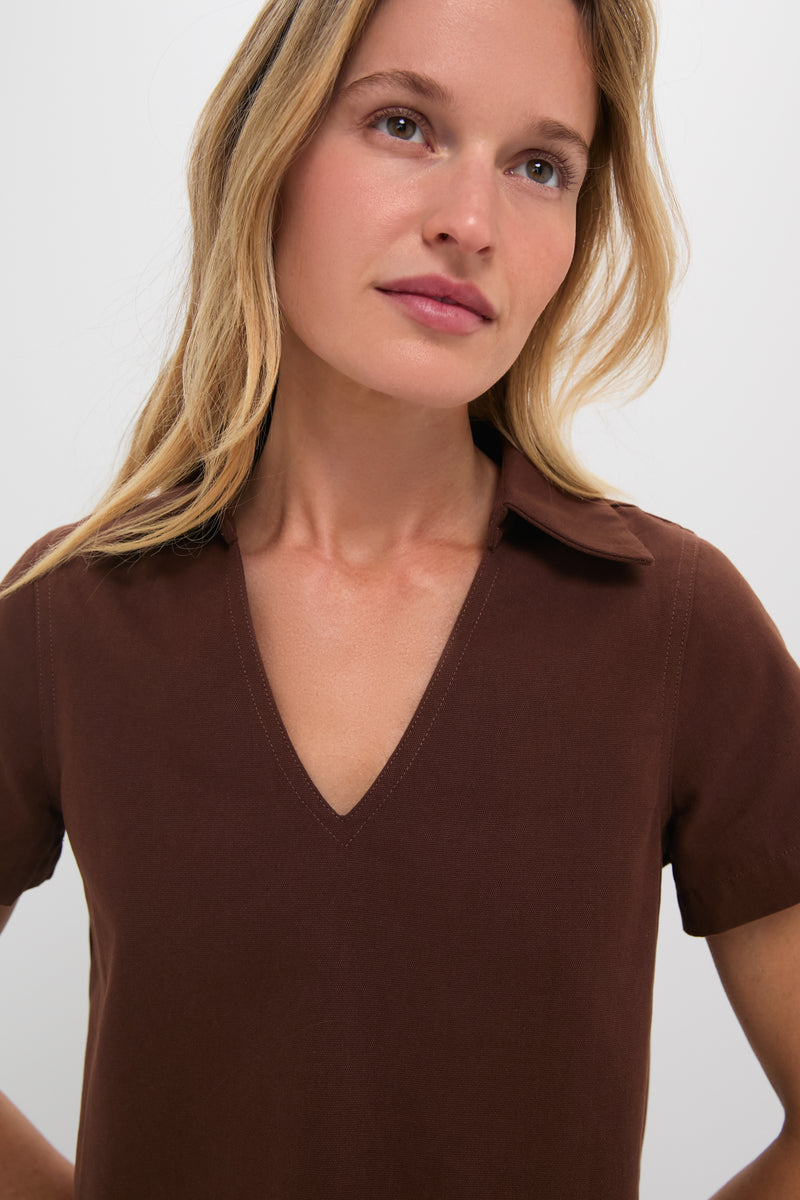 Chocolate Brown Cropped Glenn Top